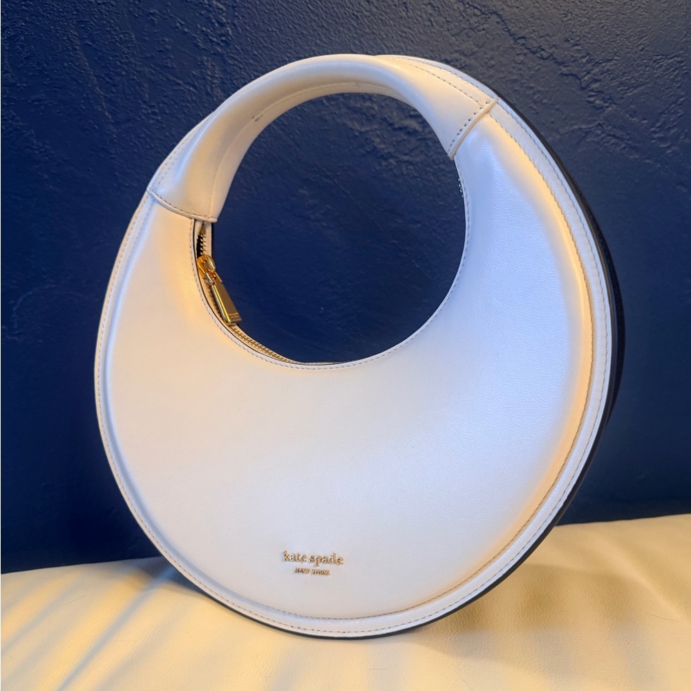 Kate Spade Leather Expo Top Handle Circular Bag with Gold Accent